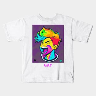 Rainbow Gay Boy Extraordinaire Kids T-Shirt